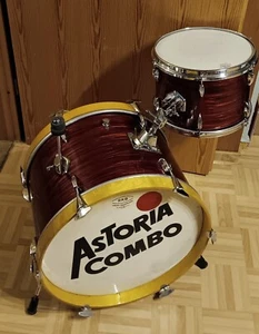 Vintage rare Tromsa bop drum set 20" x 14" bass & 12" tom red oyster ripple MiG - Bild 1 von 20