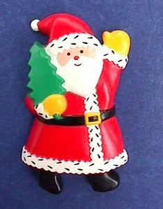 IMÁN Hallmark Navidad Vintage Santa Claus con ÁRBOL 1989 Nevera Vacaciones - Imagen 1 de 2
