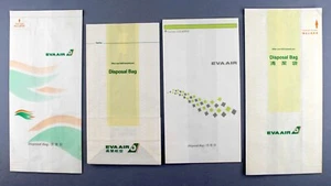 4 X EVA AIR VINTAGE AIRLINE AIR SICKNESS BAG SICK BARF MOTION WASTE TAIWAN - Picture 1 of 2