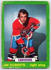 1973-74 O-Pee-Chee Light Back Jim Roberts Montreal Canadiens #181