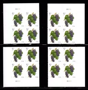 #5177 2017 Grapes Plate Block/4 - MNH - Picture 1 of 1