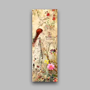 Inspirational Bookmark - Jane Austen Quote, Whimsical Floral Forest, For Readers - Imagen 1 de 3
