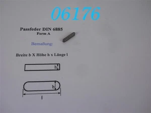 10 x PASSFEDER  A 4 x 4 x 22  HOHE FORM  -DIN 6885- - Bild 1 von 1