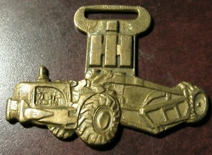 Vintage International Harvester Road Pay Scraper Watch Fob - Picture 1 of 2