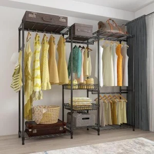 71" Heavy Duty Wire Garment Rack Clothing Rack Clothes Rack Metal Freestanding - Picture 1 of 6