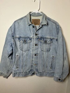 Vintage Levi's Strauss Denim Trucker Jacket Youth Size Large 16/18 57510 Blue - Picture 1 of 5