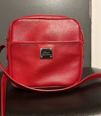 Bolso Bandolera Lauren Ralph Lauren Newbury Rojo Cartera Plateado Herrajes Ajustable Foto 1 de 4