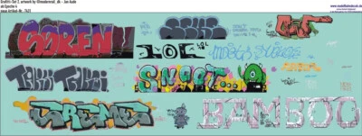 NOTHAFT H0 Graffiti-Set 9, Design by moderrail_dk Jan Aude (087-7431)