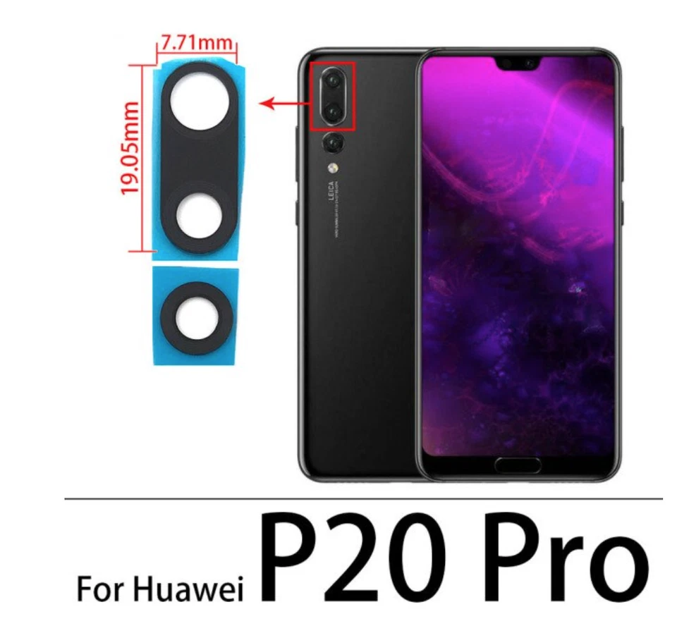 CRISTAL CAMARA HUAWEI P20 PRO LENTE CUBIERTA TRASERA REPARAR TELEFONO MOVIL - Imagen 1 de 2