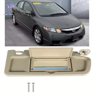 Passenger Right Side Plastic Beige Sun Visor For Honda Civic 2006 2007 - 2011 - Foto 1 di 10