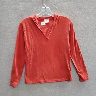 Columbia Mujer Sudadera Mediana Roja Sudadera con Capucha Logo Cuello en V Manga Larga Pullover Foto 1 de 4