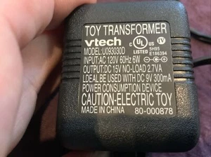 USED VTECH TOY TRANSFORMER U093030D AC ADAPTER OUTPUT15V DC CORD CHARGER - Picture 1 of 2