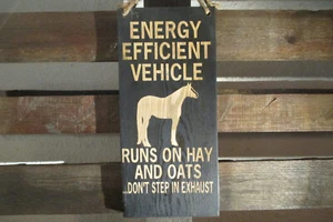 Energy Efficient vehicle, horse Rustic Wood Decor Made in the USA !! - Picture 1 of 5