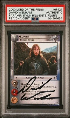 PSA AUTH - 2003 DECIPHER LORD OF THE RINGS - FARAMIR - DAVID WENHAM SIGNED - Image 1 of 2