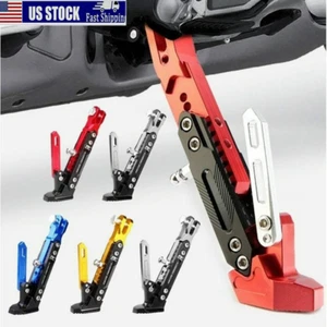 Motorcycle CNC Aluminum Alloy Kickstand Foot Side Support Kick Stand Adjustable - Picture 1 of 24