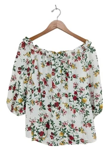 GUESS Blusa tipo Carmen Mujeres Blusa Talla EU 38 rojo-verde-blanco look casual - Imagen 1 de 5