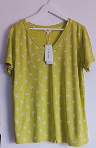 M&S Per Una Top, T Shirt, Size 12, Short Sleeve Summer Jersey Top, linen blend - Picture 1 of 2