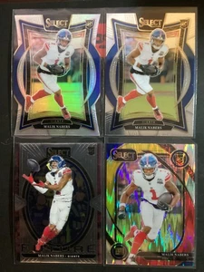 2024 Panini Select MALIK NABORS 4 CARD LOT Red & Yellow Shock Silver Die-Cut RC - Picture 1 of 2