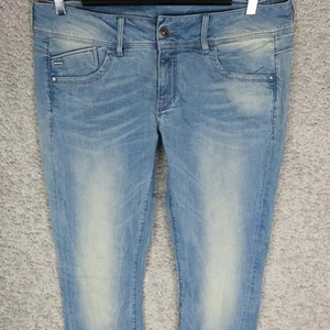 G-STAR WOMEN'S JEANS LYNN MID SKINNY W32 L32 BLUE MEDIUM DENIM STRETCH ELASTIC - Picture 1 of 10