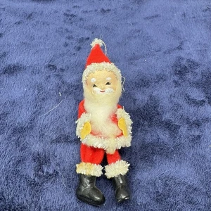 "Figura de Papá Noel de chenilla vintage adorno Navidad 4,25""" - Imagen 1 de 7