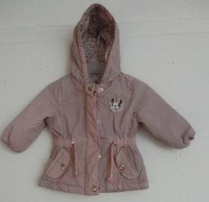 Fliederfarbige leicht wattierte Jacke mit Blümchen-Innenfutter und Minni Maus 74 - Bild 1 von 1