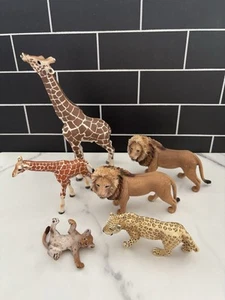 Schleich Wild Animal Bundle Giraffes Lions Jaguar - Picture 1 of 10
