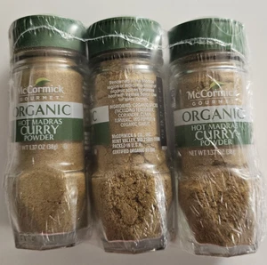 Nuevo en Paquete Lote 3 McCORMICK Gourmet 1.37 OZ/CADA UNO ORGÁNICO CURRY MADRAS POLVO caliente - Imagen 1 de 3