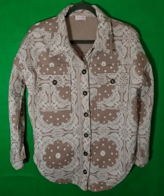 Pink Lily Shacket Women Medium Handkerchief Country Western Outdoors Warm Cozy - Image 1 of 4