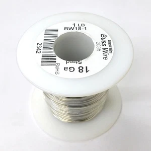 BW18-1, 18 Gauge Tinned Copper Bus Wire, 1 Pound Roll (203' Approx.) 18AWG - Picture 1 of 1