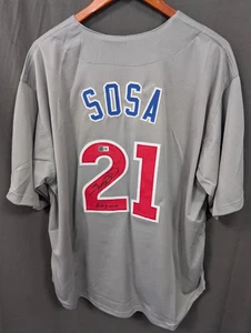 Sammy Sosa signiertes " 609 HRs " Chicago Cubs Trikot AUTO BAS Beckett Gr. XL - Bild 1 von 4