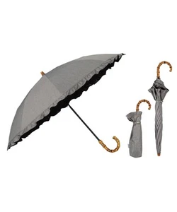 Wpc. Strongest Parasol UVO 2 Tier Folding Frill Mini Gray Folding Umbrella New - Picture 1 of 7