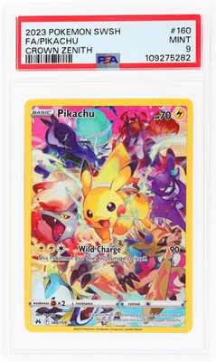 Pokémon Espada y Escudo Corona Zenith Pikachu #160 PSA 9 2023 Foto 1 de 2