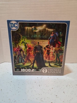 Justice League Batman Superman Wonder Woman Aquaman Kinkade 1000 26X19 Puzzle - Image 1 of 4