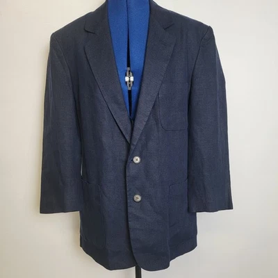 Banana Republic VTG Adventure Outfitters Travel Navy Blue 100% Linen Blazer S - Image 1 of 4