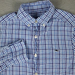 Vineyard Vines Hemd Herren XS blau kariert Freizeit Knopfleiste Langarm - Bild 1 von 8