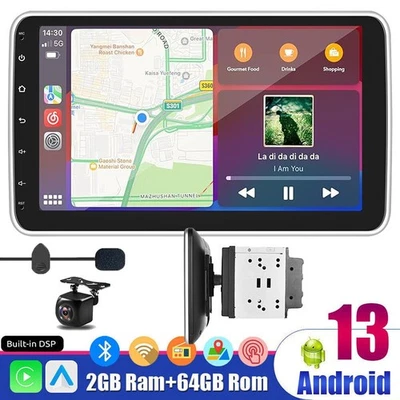 Android 13 Double 2Din 10.1" Car Stereo Wireless CarPlay Auto Radio GPS WiFi FM - Image 1 of 4