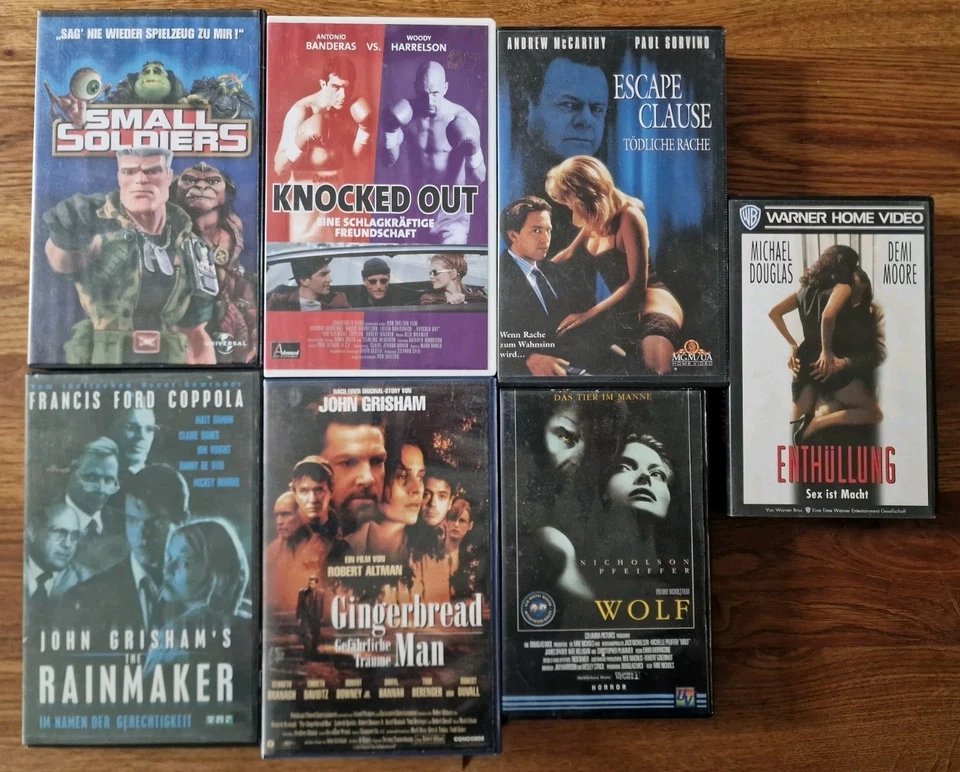 7x VHS Knocked Out, Escape Clause, The Rainmaker, Gingerbread Man usw. - Bild 1 von 1