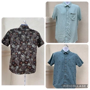 VOLCOM With Men's Size Medium LOT OF 3 Short-Sleeve Button-Up Shirts Surf Beach - Picture 1 of 20