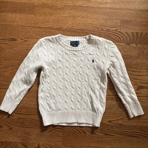 Suéter Polo Ralph Lauren Tejido con Cable Algodón Beige Crema Niños Talla 6 De Colección - Imagen 1 de 6