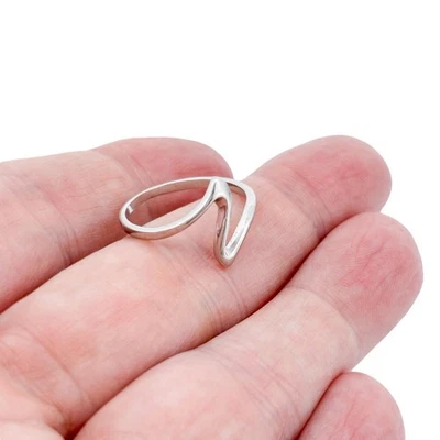 Anillo Vintage ATI Plata de Ley 925 14mm Abstracto Onda Remolino Talla 8 Foto 1 de 4