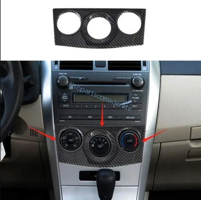 Panel de perilla de CA de consola media de grano de fibra de carbono para Toyota Corolla 2009-2013 1 pieza Foto 1 de 4
