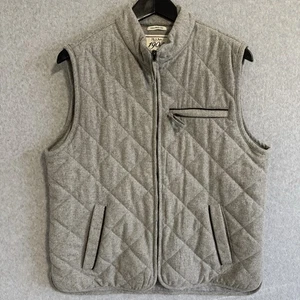 Jos A Bank Tailored Fit Quilted Vest Mens Large Puffer Wool Blend Zip Up - Picture 1 of 12
