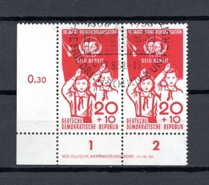 DDR 1958 Freimarke 646 DV Paar mit Druckvermerk gebraucht - Picture 1 of 2