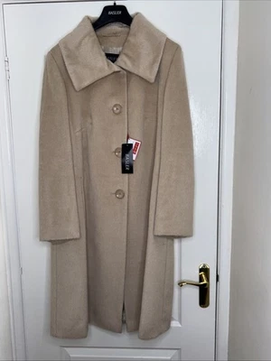 Abrigo largo Basler color cervatillo lana pura Reino Unido talla 18 nuevo con etiquetas Foto 1 de 4
