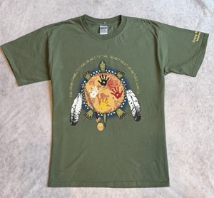 Vintage Lakota Tribe Designs CRAZY HORSE MEMORIAL Grafik T-Shirt Natur Baumwolle LG - Bild 1 von 6