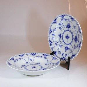 2 tiefe Teller #1170 - blau geriffelt - Royal Copenhagen - Vollspitze - 1:. Qualität - Bild 1 von 5