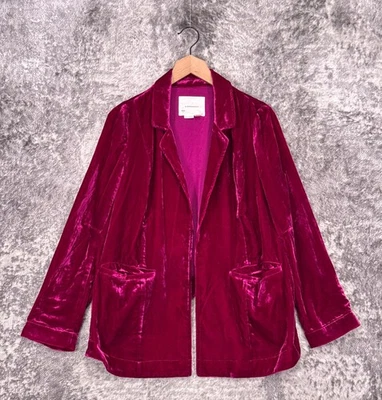 Jaqueta Anthropologie feminina média veludo bainha tulipa blazer - Imagem 1 de 4