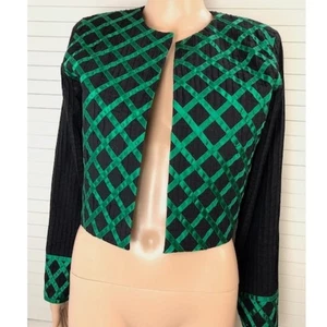 NEU Tachi Castillo schwarz Baumwolle Bolero Jacke verziert mit Satinbändern S - Bild 1 von 9