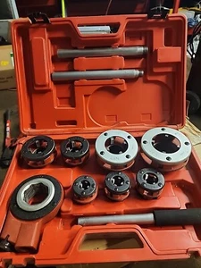 Ratchet Pipe Threader Set 3/8" 1/2" 3/4" 1" 1-1/4" 1-1/2" 2" Dies, Handle, Case - Picture 1 of 12