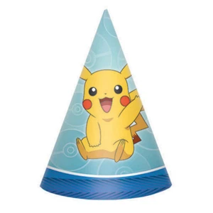 Pokemon Core Party Supplies Cone Paper Party Hats 8 Pack Birthday Pikachu - Picture 1 of 1
